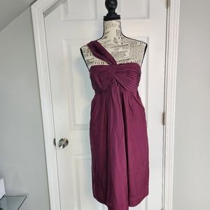 BCBGMaxAzria dress in plum color with one strap size large NWOT